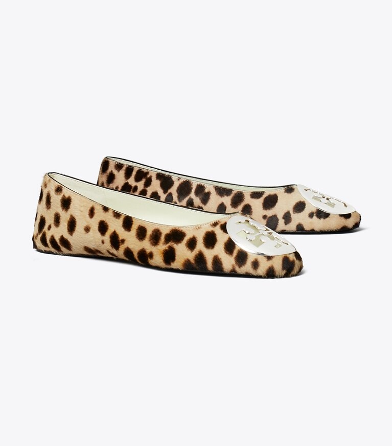 Tory Burch diseñador zapatos planos Ballerinas Reva en CHEETAH SPOTS ángulo