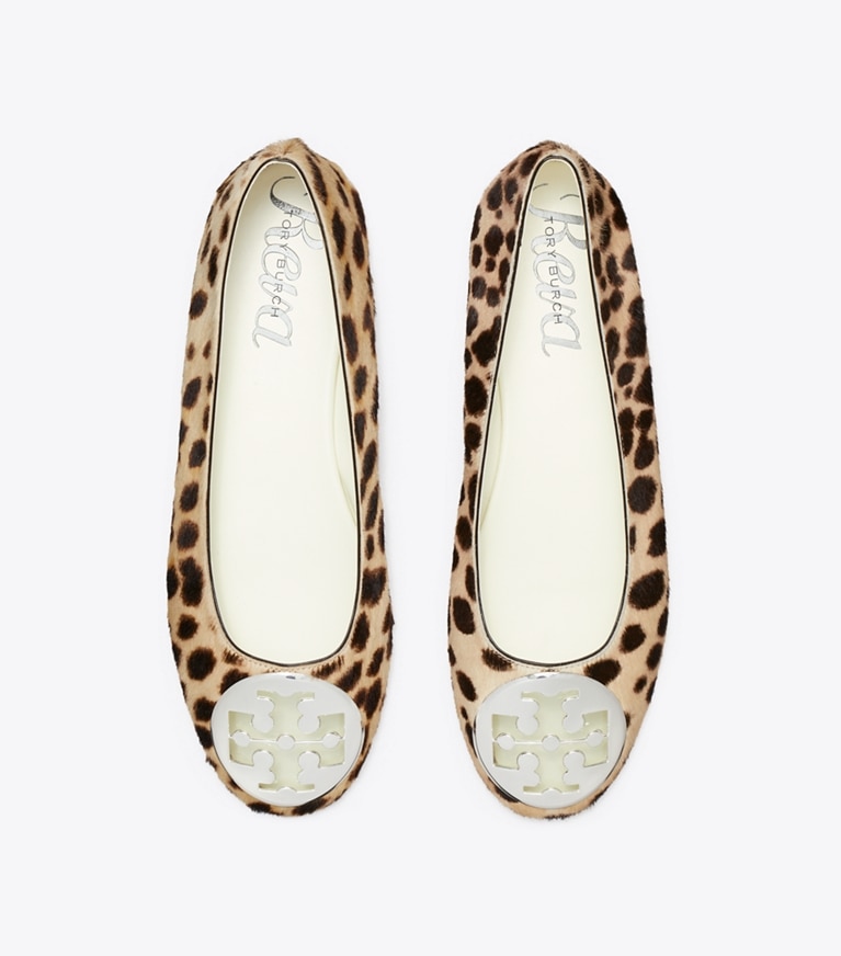 Tory Burch diseñador zapatos planos Ballerinas Reva en CHEETAH SPOTS vista superior