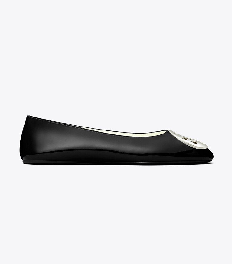 Tory Burch diseñador zapatos planos Ballerinas Reva en PERFECT BLACK lateral