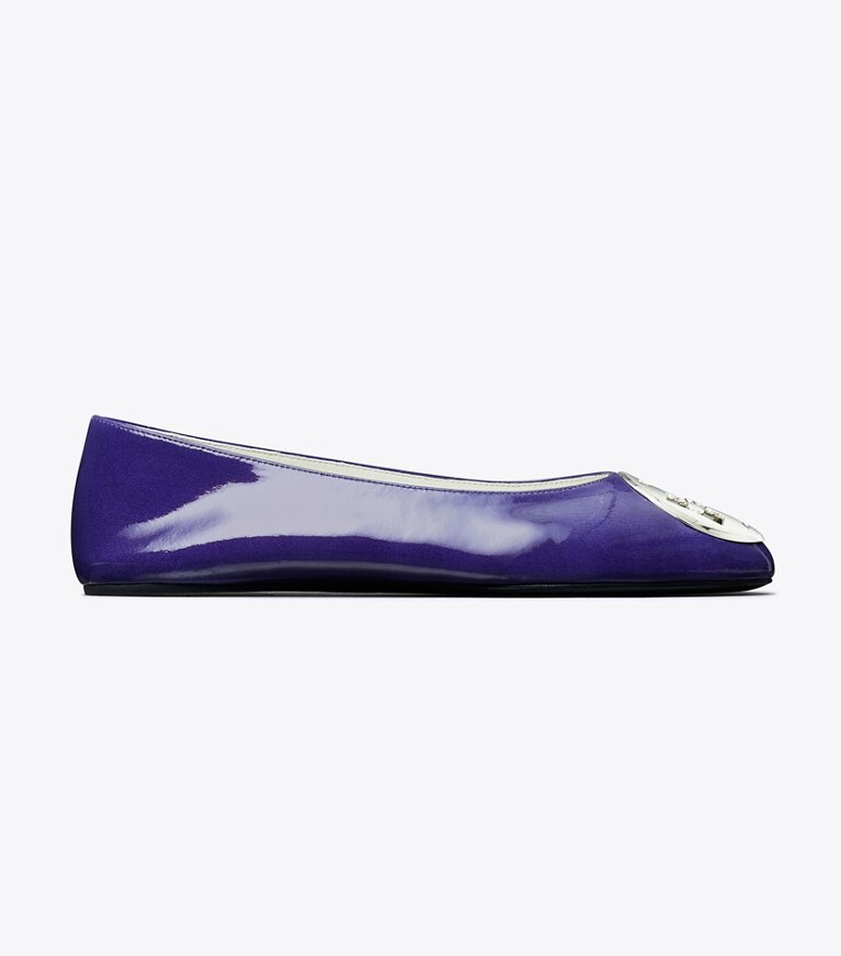 Tory Burch diseñador zapatos planos Ballerinas Reva en BALLPOINT BLUE lateral