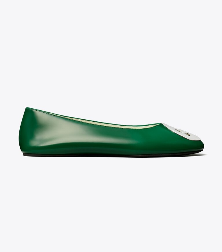 Tory Burch diseñador zapatos planos Ballerinas Reva en GRASS lateral