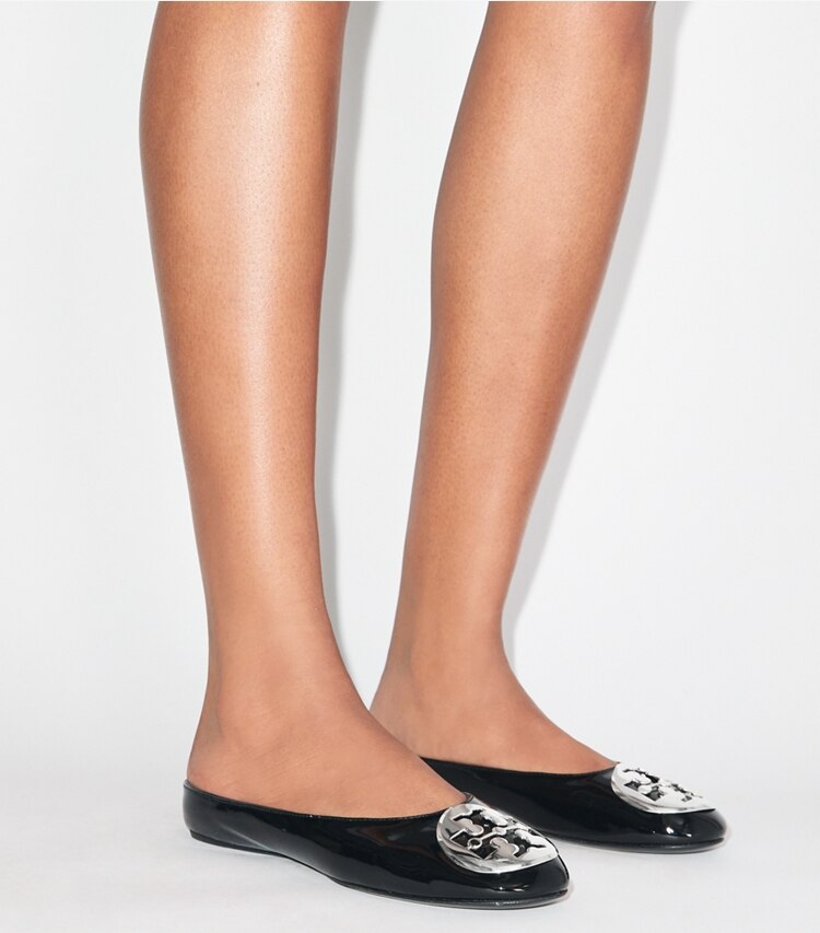 Tory Burch diseñador zapatos planos Ballerinas tipo chinela Reva en PERFECT BLACK accesorio en modelo
