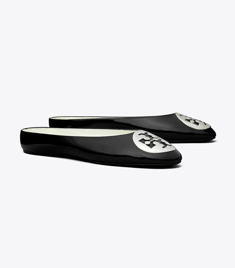 Tory Burch diseñador zapatos planos Ballerinas tipo chinela Reva en PERFECT BLACK ángulo