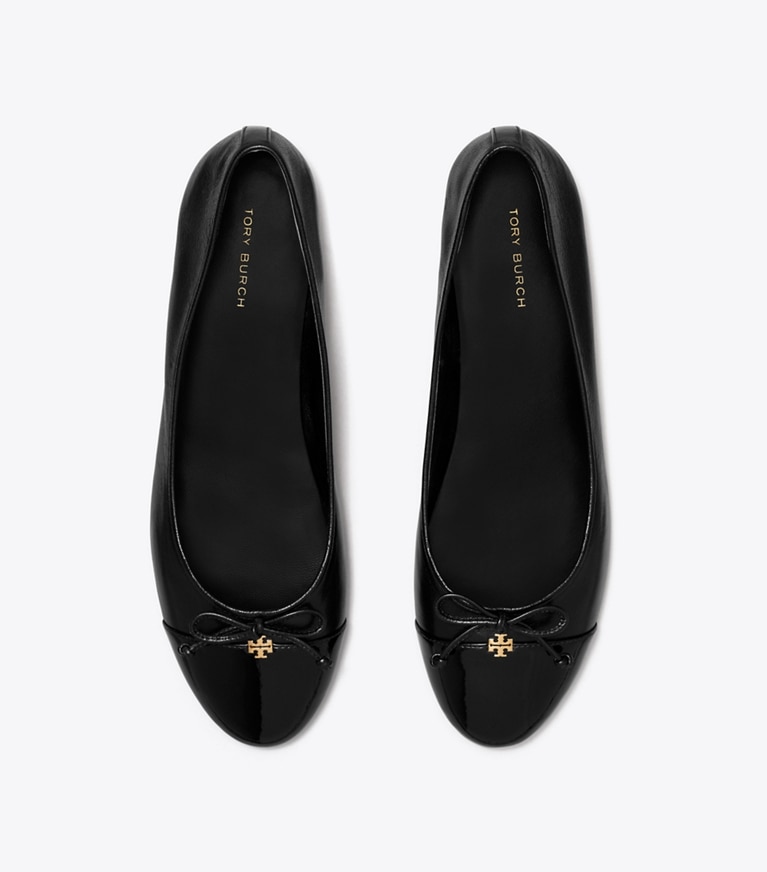 Tory Burch designer mocassins Ballerine à bout contrastant dans PERFECT BLACK / PERFECT BLACK vue du dessus