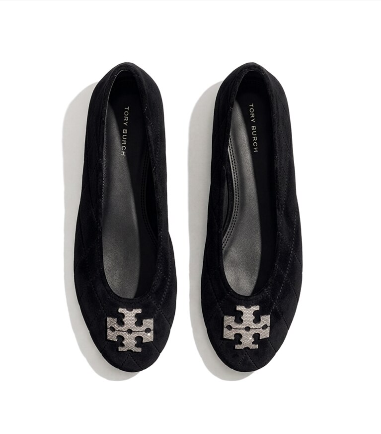 Tory Burch designer mocassini Ballerine Charlie matelassé con pavé in PERFECT BLACK additional