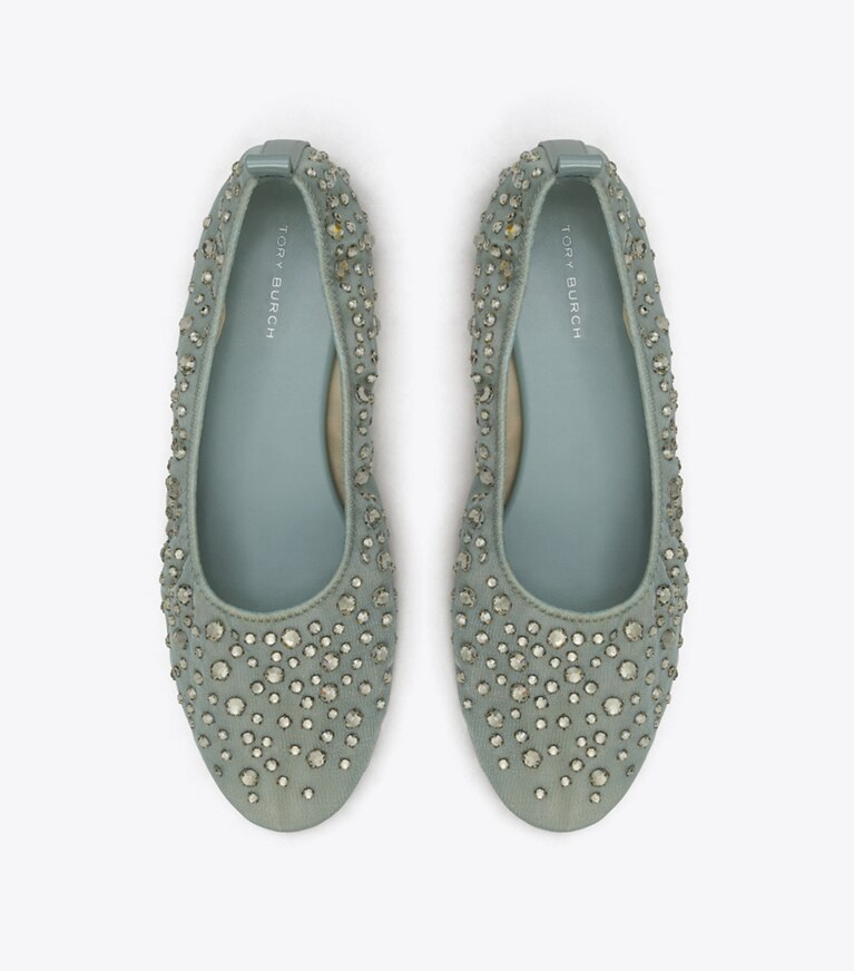Tory Burch designer mocassini Ballerine con cristalli in BLUE angle