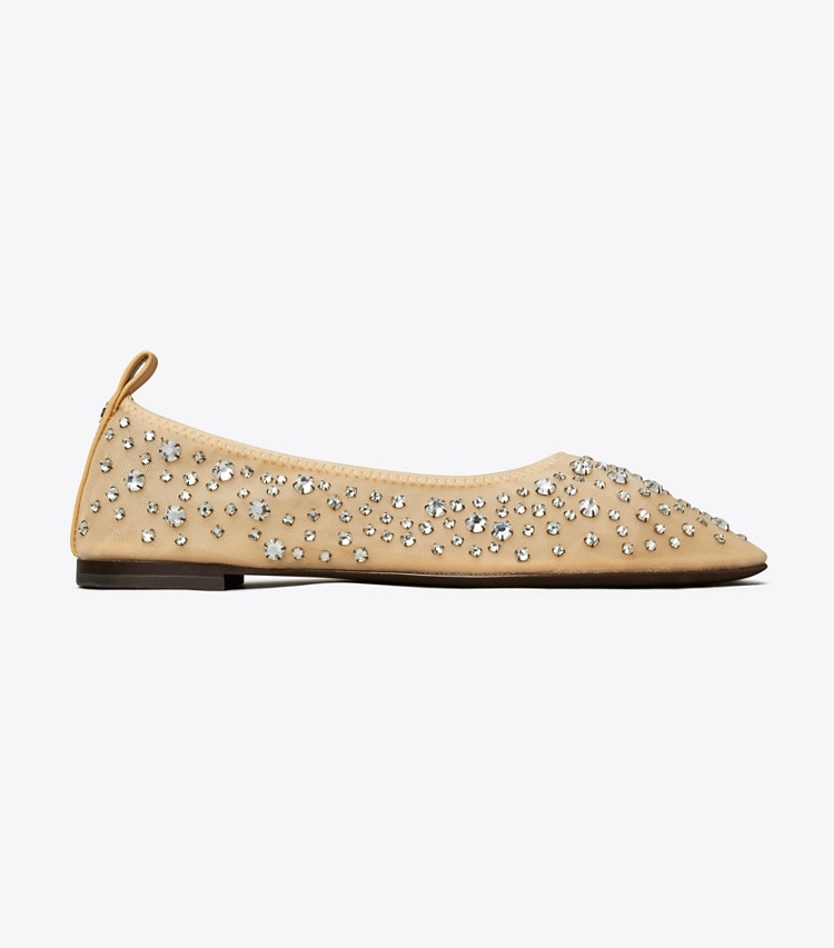 Tory Burch designer mocassini Ballerine con cristalli in SHEER side