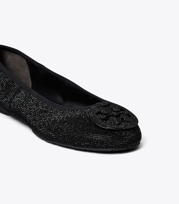 Tory Burch designer mocassini Ballerine da viaggio Reva con pavé in PERFECT BLACK / PERFECT BLACK dettaglio