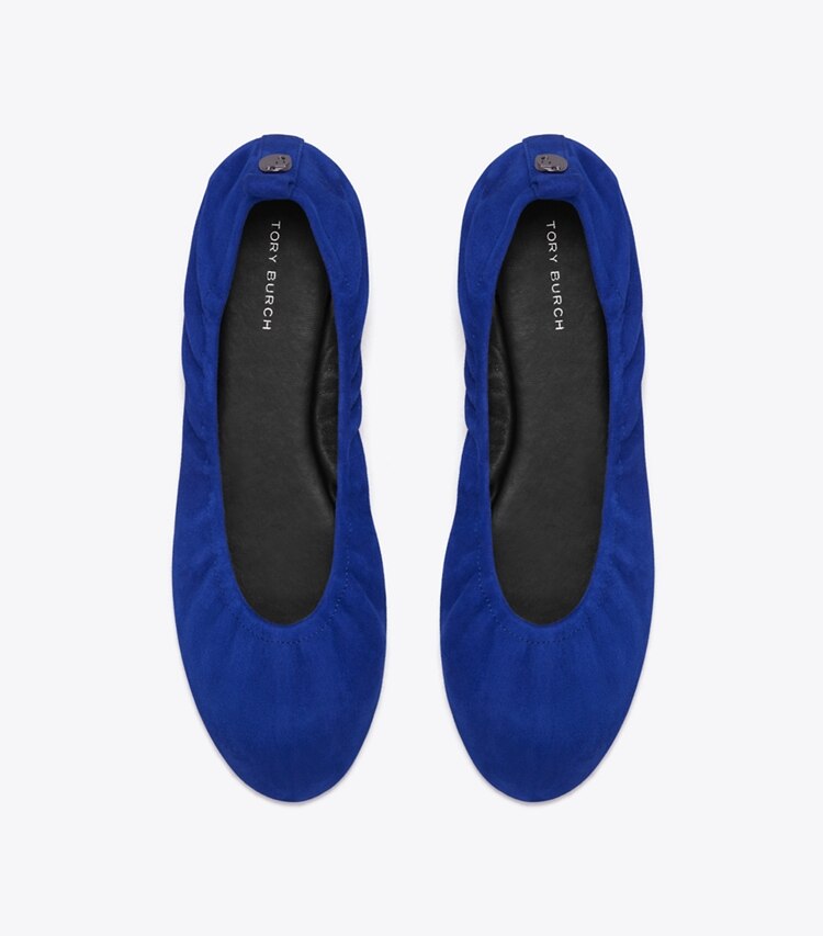 Tory Burch designer mocassins Ballerine Eddie dans DARK INDIGO vue du dessus