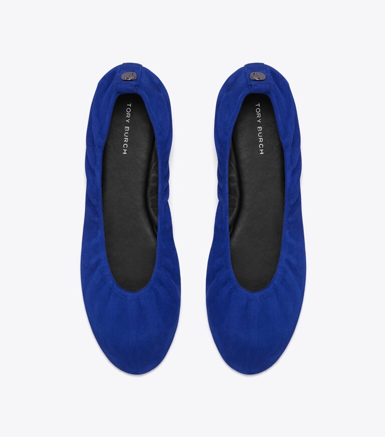 Tory Burch designer mocassins Ballerine Eddie dans DARK INDIGO vue du dessus