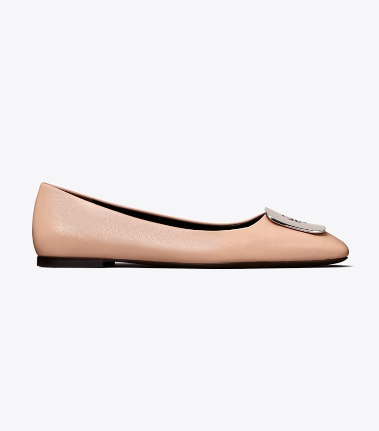 Tory Burch designer mocassins Ballerine georgia dans PINK BRICK de côté