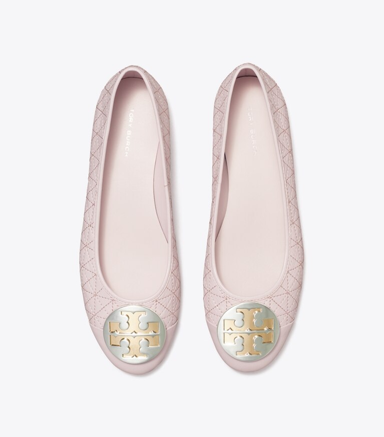 Tory Burch designer mocassins Ballerine matelassée Claire dans LIGHT PURPLE vue du dessus
