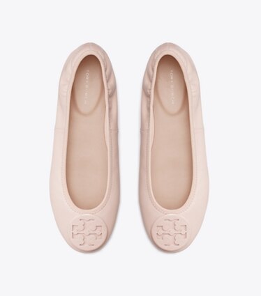 Tory Burch designer mocassins Ballerine Reva Travel dans ROSE vue du dessus