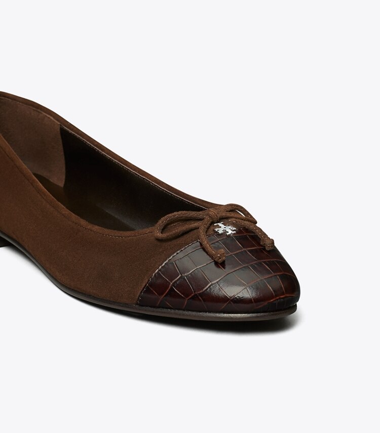 Tory Burch designer mocassins Ballerines à bout contrasté in DARK COCOA / DARK COCOA informations