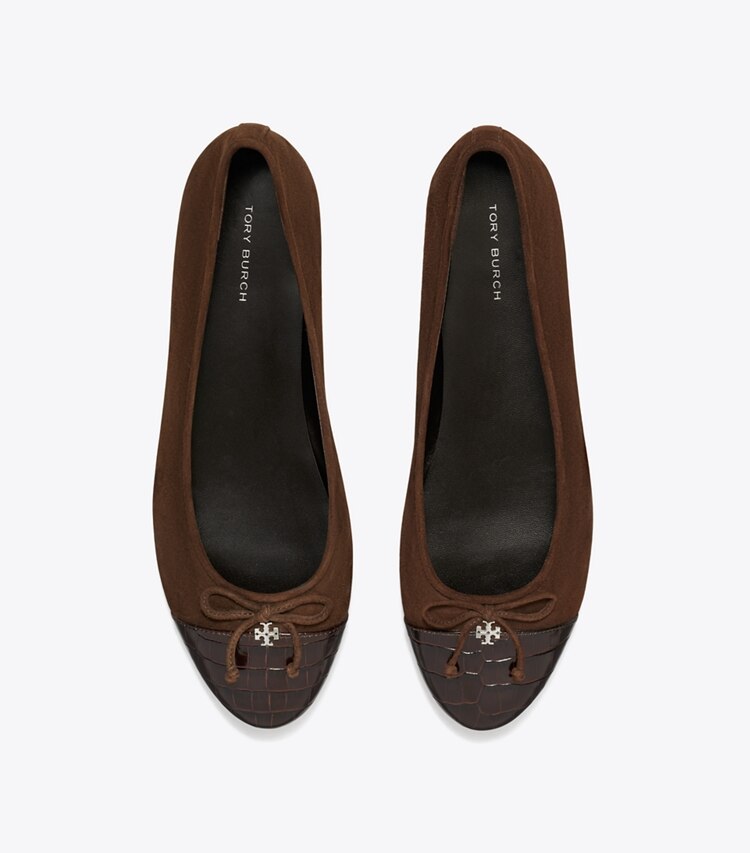 Tory Burch designer mocassins Ballerines à bout contrasté in DARK COCOA / DARK COCOA dessus