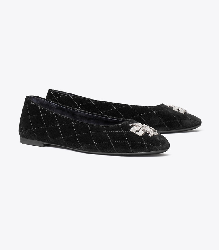 Tory Burch designer mocassins Ballerines Charlie matelassées pavées in PERFECT BLACK angle