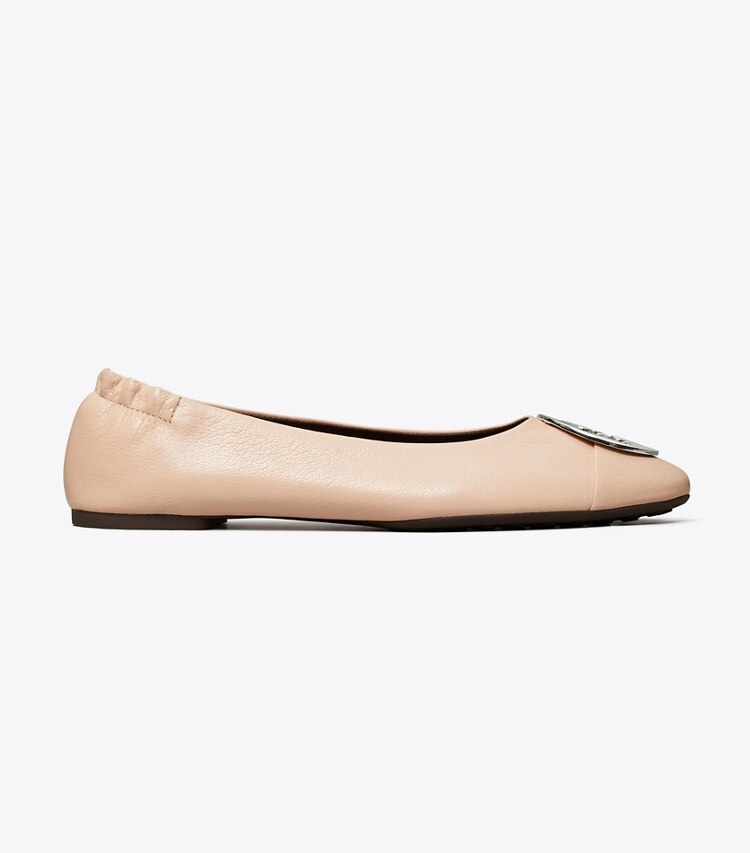 Tory Burch designer mocassins Ballerines Claire à bout contrasté in ROSE PINK / GOLD / SILVER side