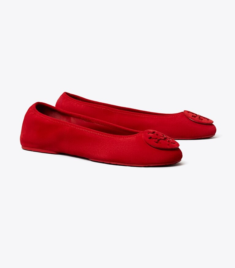 Tory Burch designer mocassins Ballerines de voyage Reva in TOUCAN RED / TOUCAN RED angle