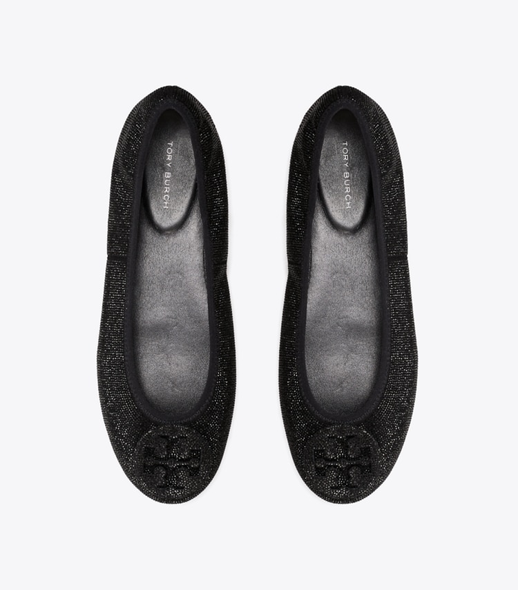 Tory Burch designer mocassins Ballerines de voyage Reva pavées in PERFECT BLACK / PERFECT BLACK dessus