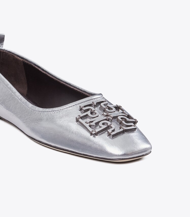 Tory Burch designer mocassins Ballerines Ines dans Silver détails