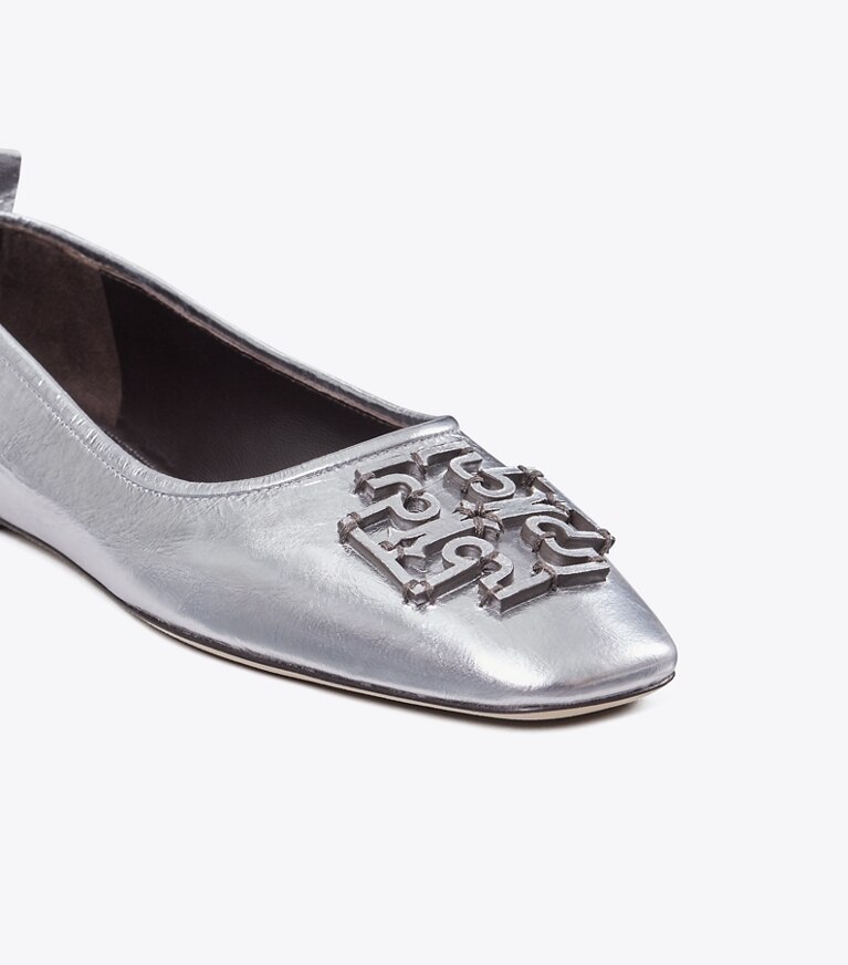 Tory Burch designer mocassins Ballerines Ines dans Silver détails
