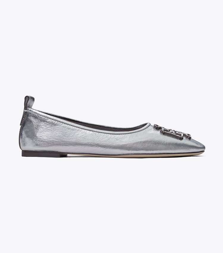 Tory Burch designer mocassins Ballerines Ines dans Silver de côté