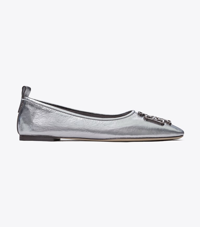 Tory Burch designer mocassins Ballerines Ines dans Silver de côté