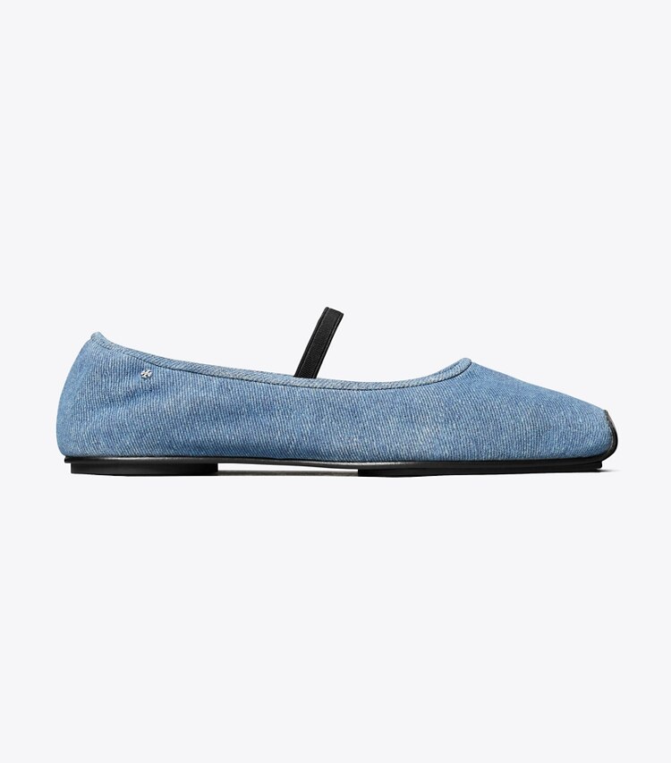Tory Burch designer mocassins Ballerines Runway in DARK DENIM / PERFECT BLACK side
