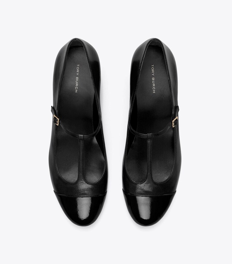 Tory Burch designer mocassins Ballerines Salomé à bout contrasté in PERFECT BLACK / PERFECT BLACK angle
