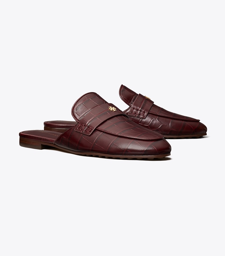 Tory Burch designer flats Ballet Backless Loafer in BORDEAUX angle