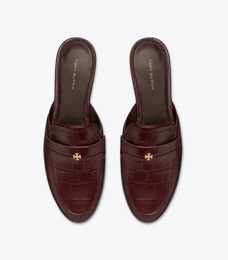 Tory Burch designer flats Ballet Backless Loafer in BORDEAUX overhead