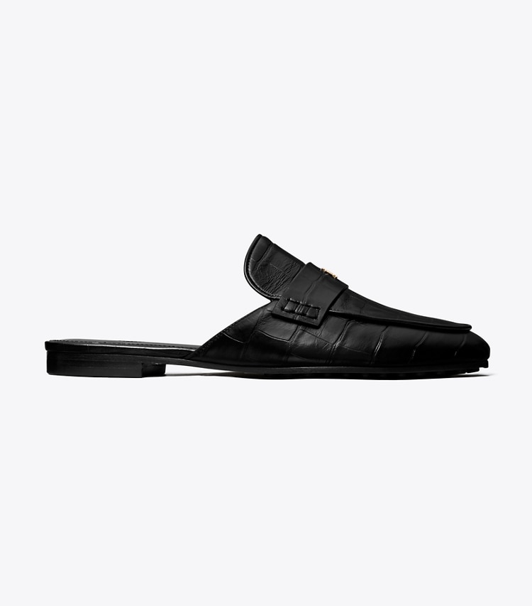 Tory Burch designer flats Ballet Backless Loafer in PERFECT BLACK side