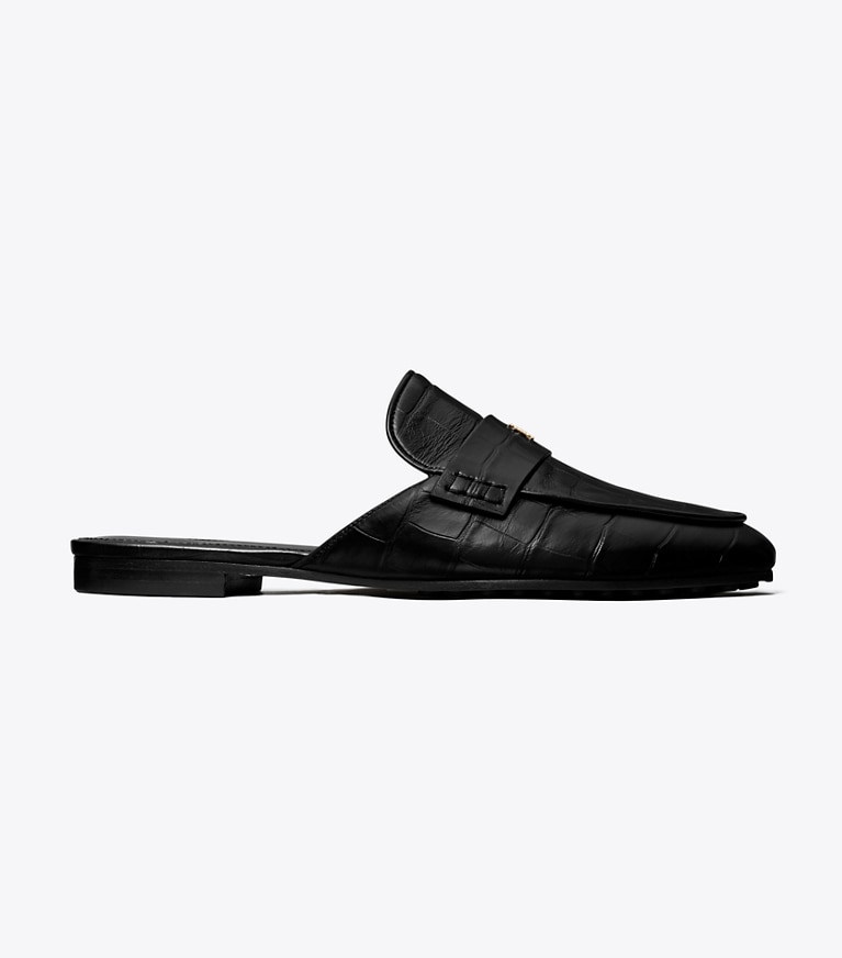 Tory Burch designer flats Ballet Backless Loafer in PERFECT BLACK angle