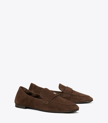 Tory Burch designer flats Ballet Loafer in DARK COCOA angle