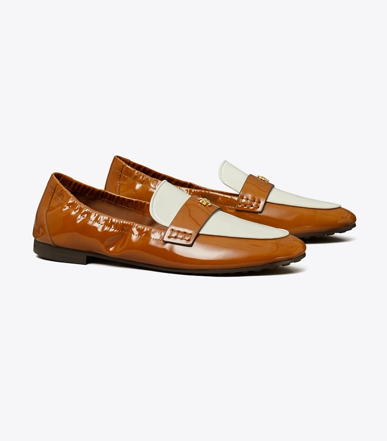Tory Burch designer flats Ballet Loafer in CUOIO SPONGY / PERLA SPONGY angle