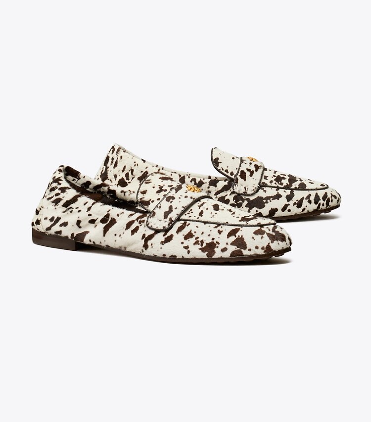 Tory Burch designer フラット バレエ ローファー in COW PRINT / COCO angle