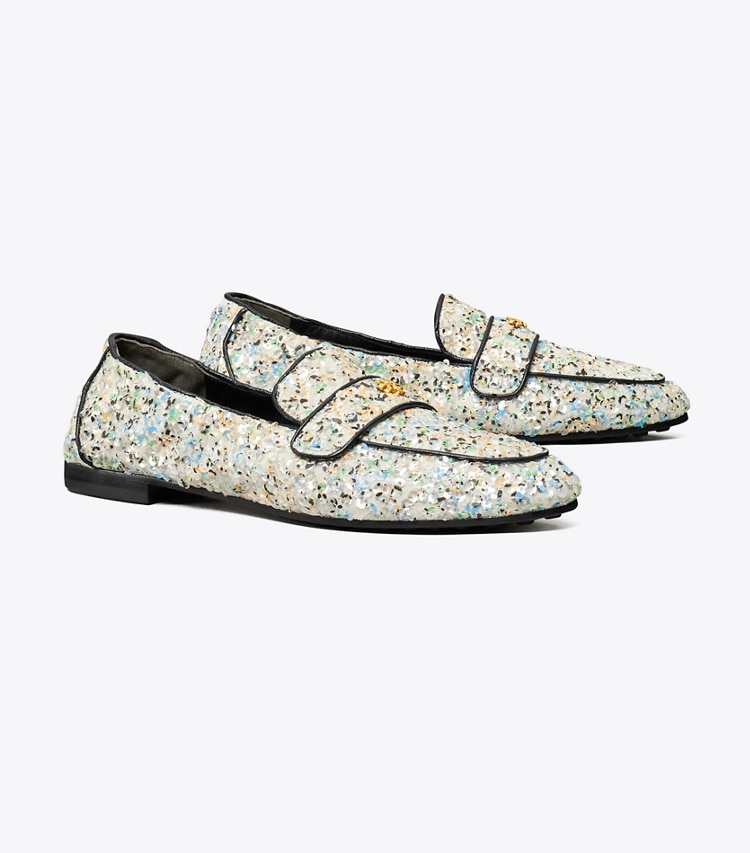 Tory Burch designer flats Ballet Loafer in MULTI SEQUIN / BLACK angle