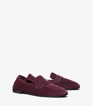 Tory Burch designer flats Ballet Loafer in PLUM angle