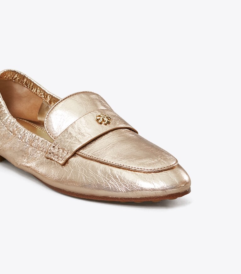 Tory Burch designer flats Ballet Loafer in Spark Gold detail