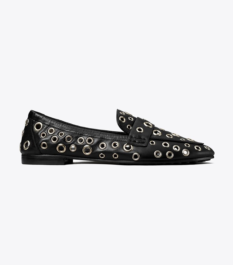 Tory Burch designer loafers Ballet Loafer mit Ösen in PERFECT BLACK angle