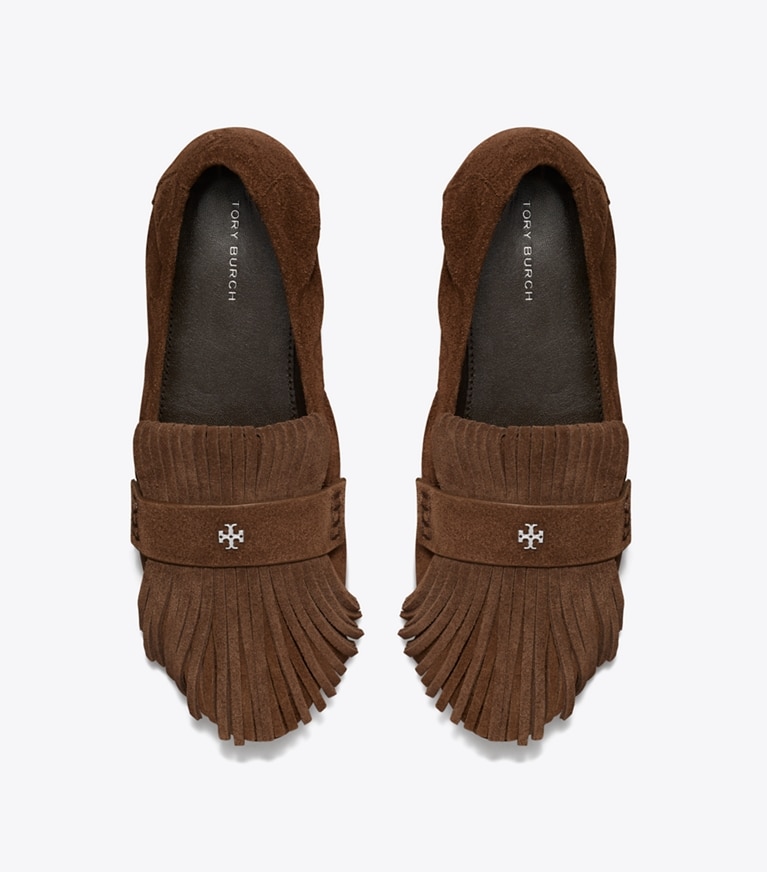 Tory Burch designer loafers Ballet Loafer mit Fransen in MUSTANG von oben