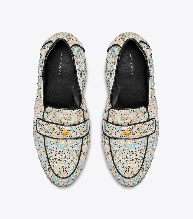 Tory Burch designer flats Ballet Loafer in MULTI SEQUIN / BLACK overhead