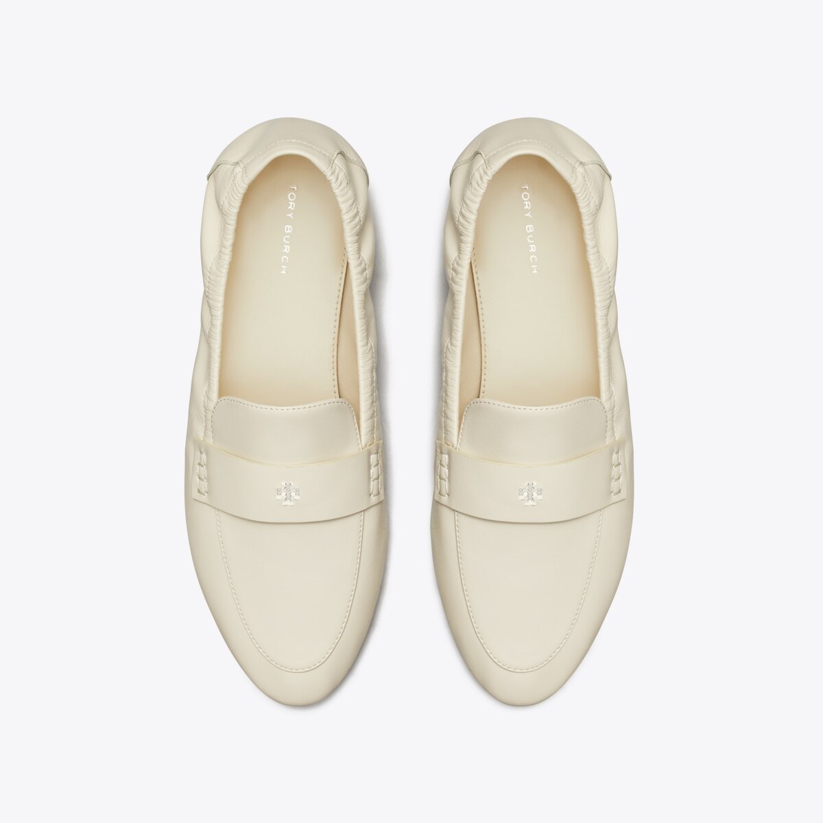 EUC Tory Burch Ballet Loafer in Cream - 8.5 Tory Burch Cream Ballet Quilted Leather Flat Loafers Size  main image 4