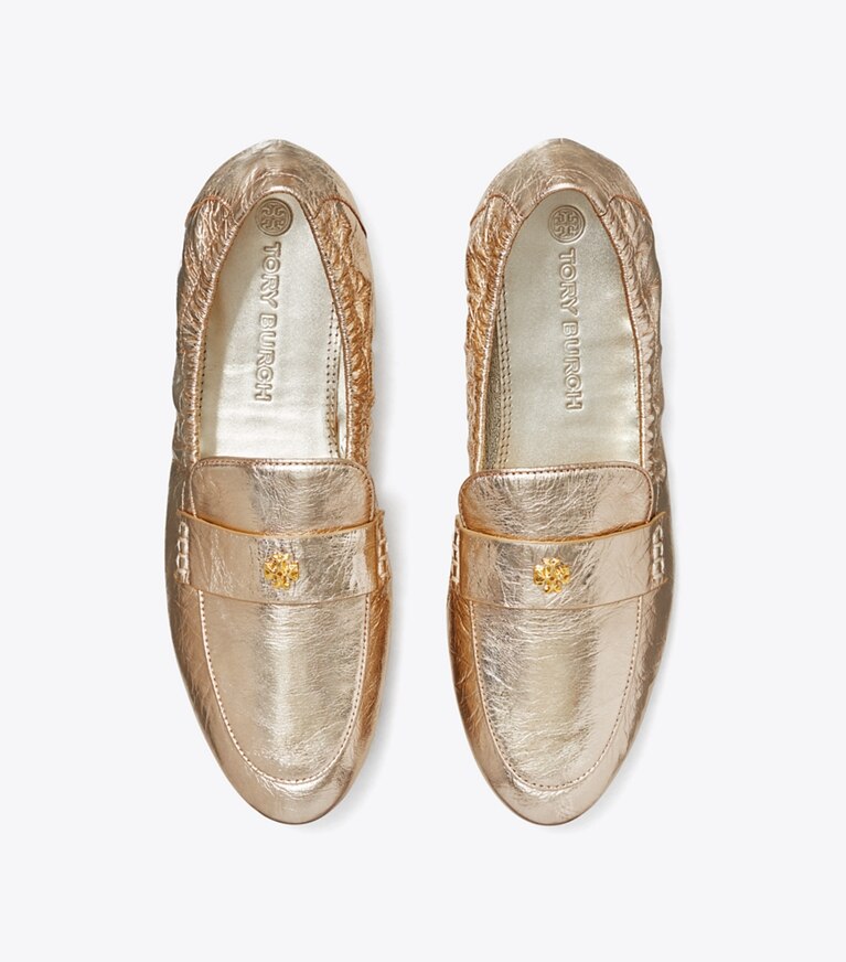 Tory Burch designer flats Ballet Loafer in Spark Gold overhead