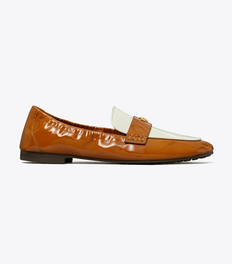 Tory Burch designer flats Ballet Loafer in CUOIO SPONGY / PERLA SPONGY side