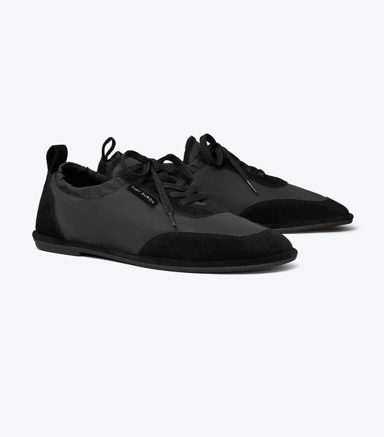 Tory Burch designer sneakers Ballet Sneaker in PERFECT BLACK angle