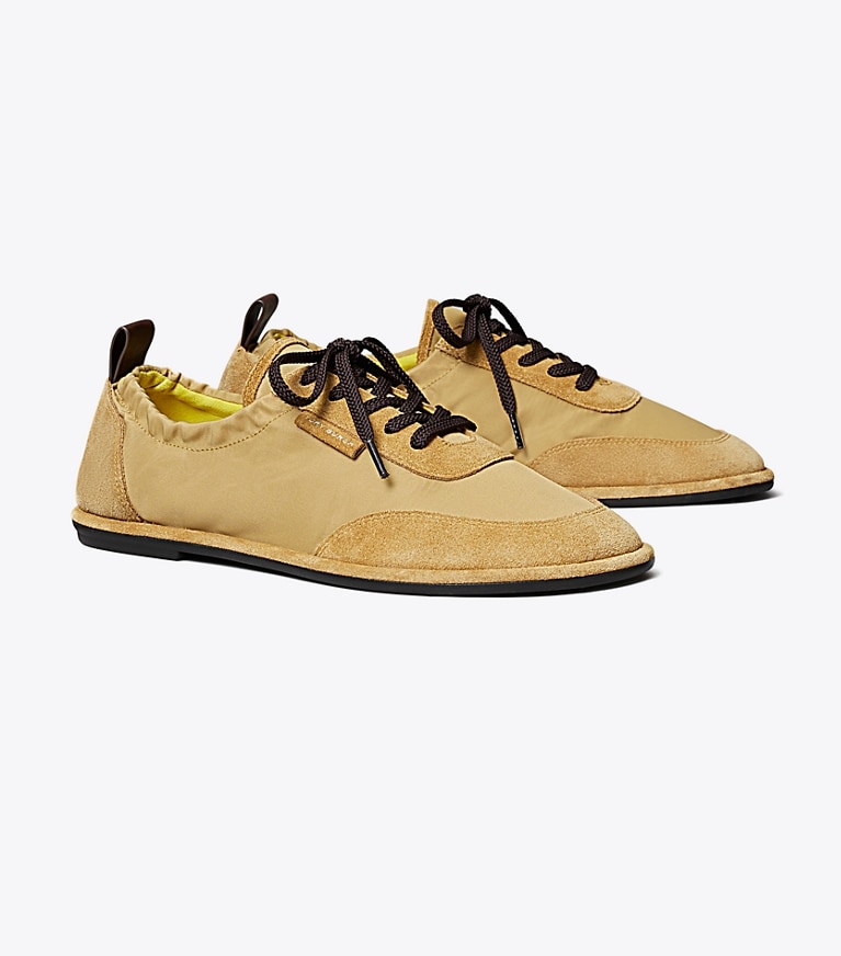 Tory Burch designer sneakers Ballet Sneaker in SUMMER WHEAT / SUMMER WHEAT angle