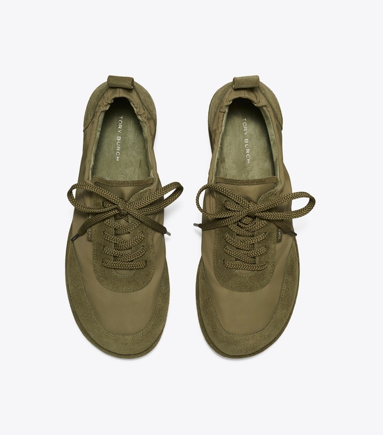 Tory Burch designer sneakers Ballet Sneaker in ARMY / ANETO overhead