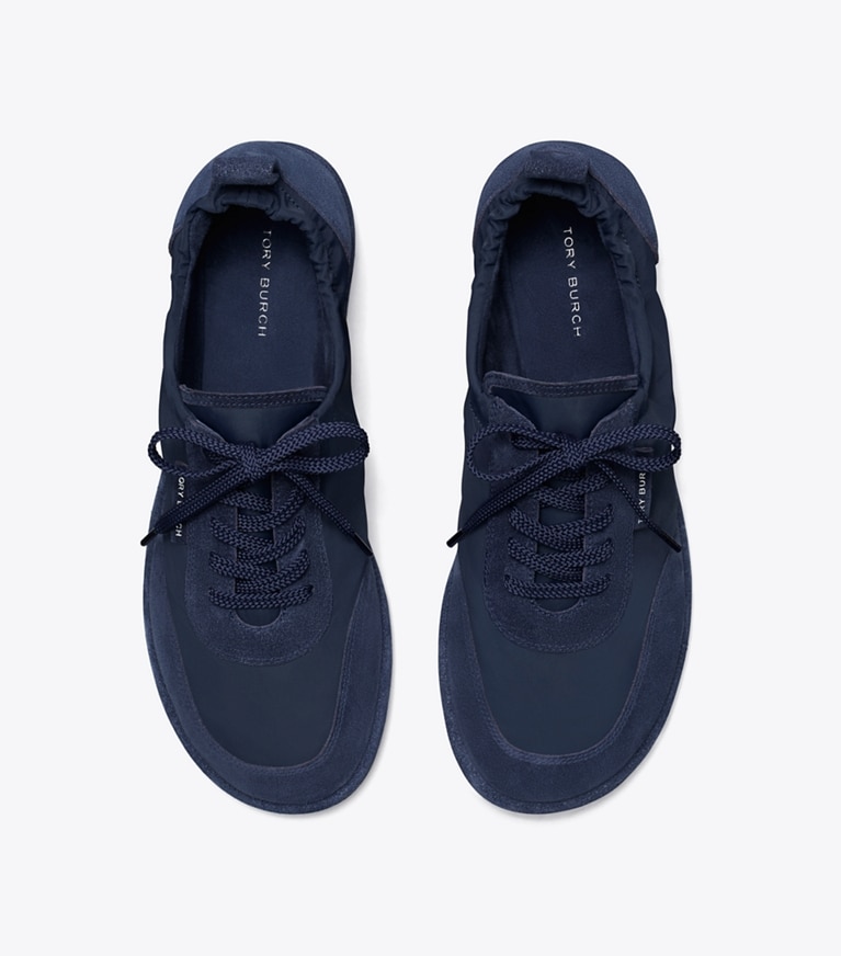 Tory Burch designer sneakers Ballet Sneaker in TORY NAVY / DARK NAVY angle