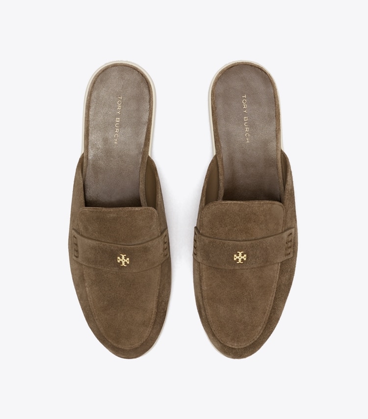 Tory Burch designer flats Ballet Sport Mule in TOASTED SESAME overhead